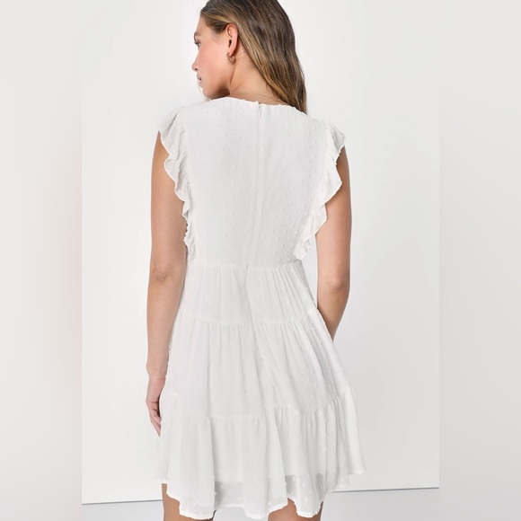 Lulus White Ruffle Mini Dress - Picture 2 of 11